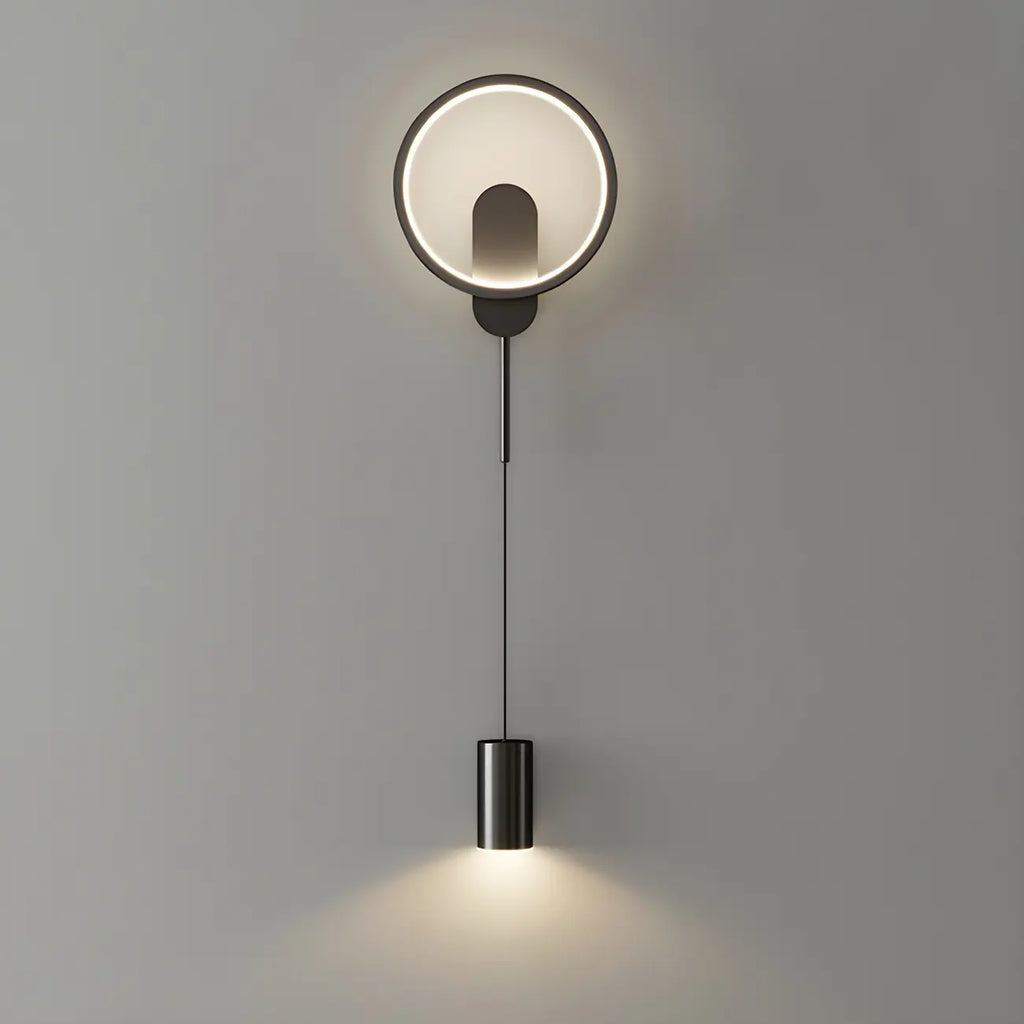 Lampada da parete a 2 luci a LED nera elegante e dimmerabile da 39,5"H per comodino