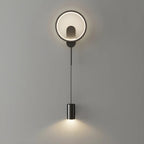 Lampada da parete a 2 luci a LED nera elegante e dimmerabile da 39,5"H per comodino