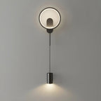 Lampada da parete a 2 luci a LED nera elegante e dimmerabile da 39,5"H per comodino