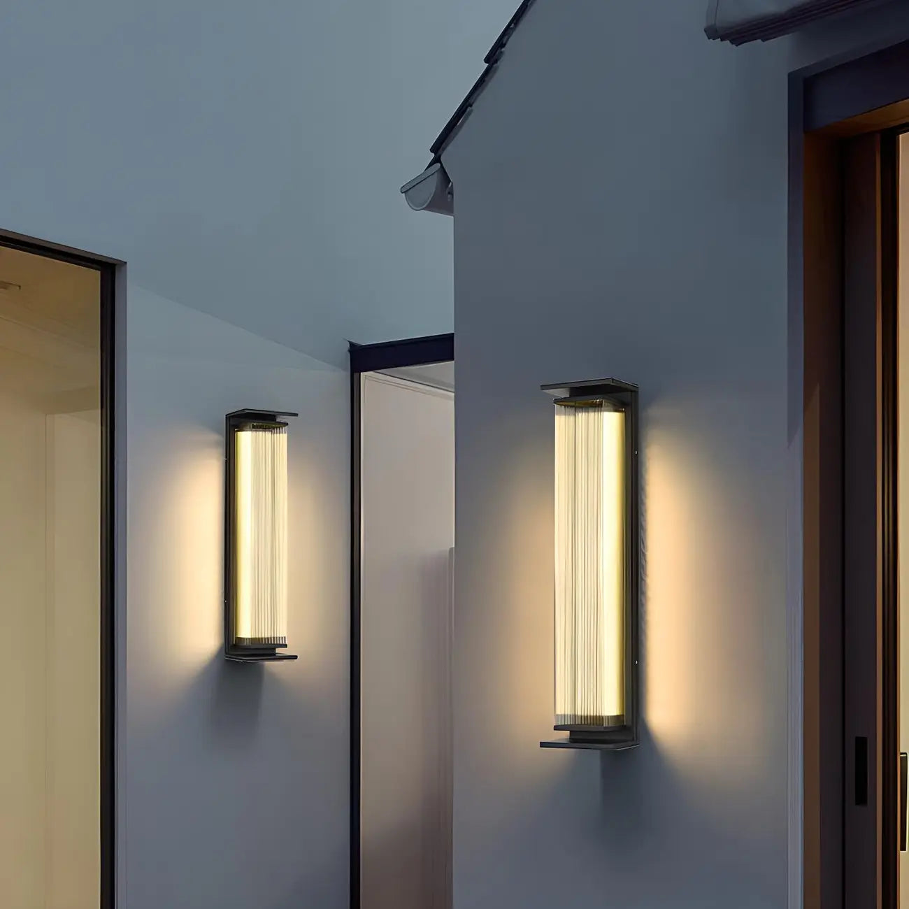Applique murale LED extérieure moderne géométrique en acier