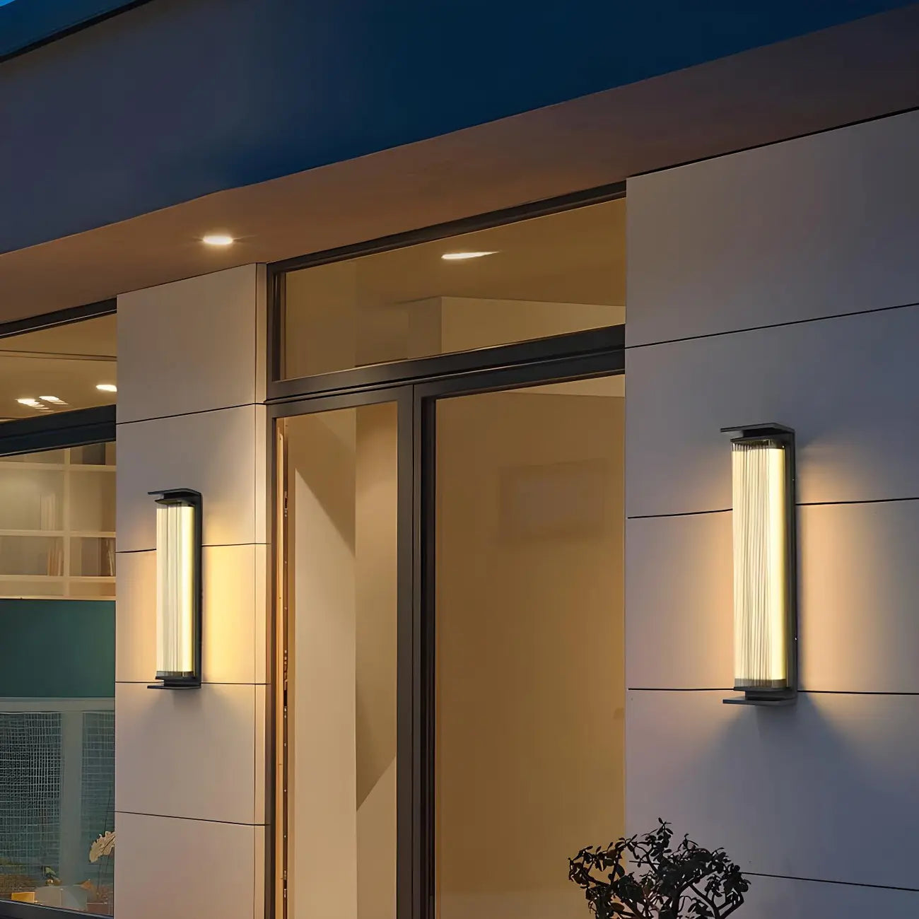 Applique murale LED extérieure moderne géométrique en acier