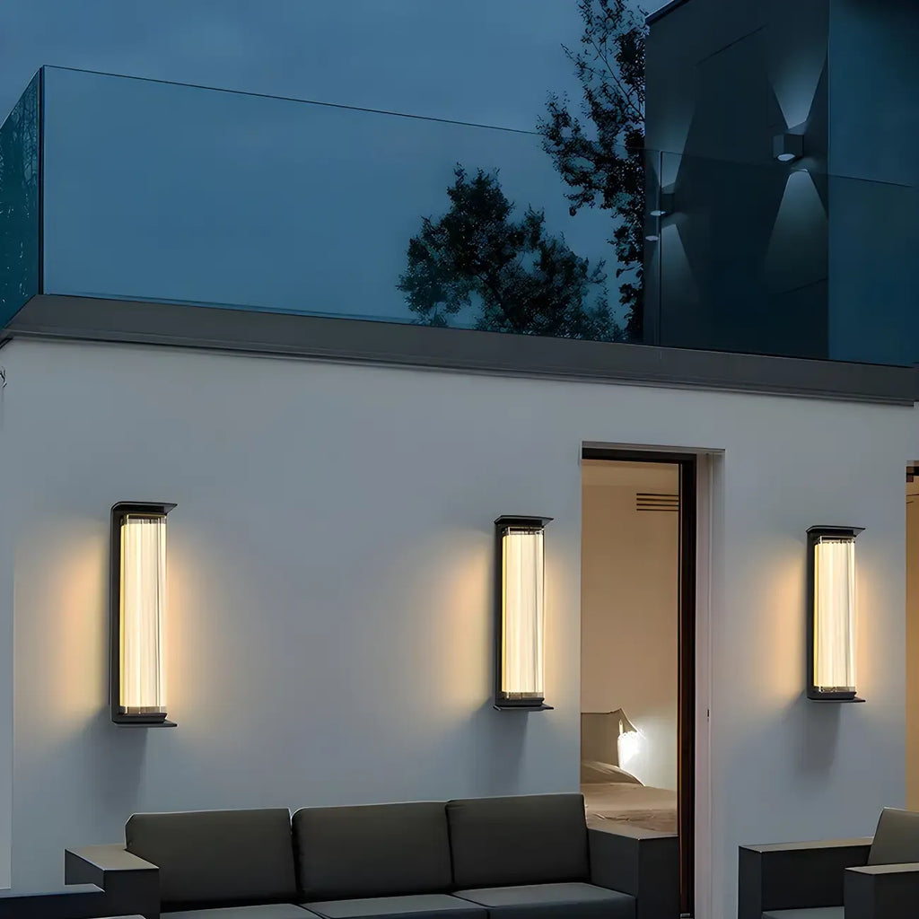 Applique murale LED extérieure moderne géométrique en acier