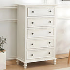 Coffre de rangement élégant et classique en bois laqué blanc et marron