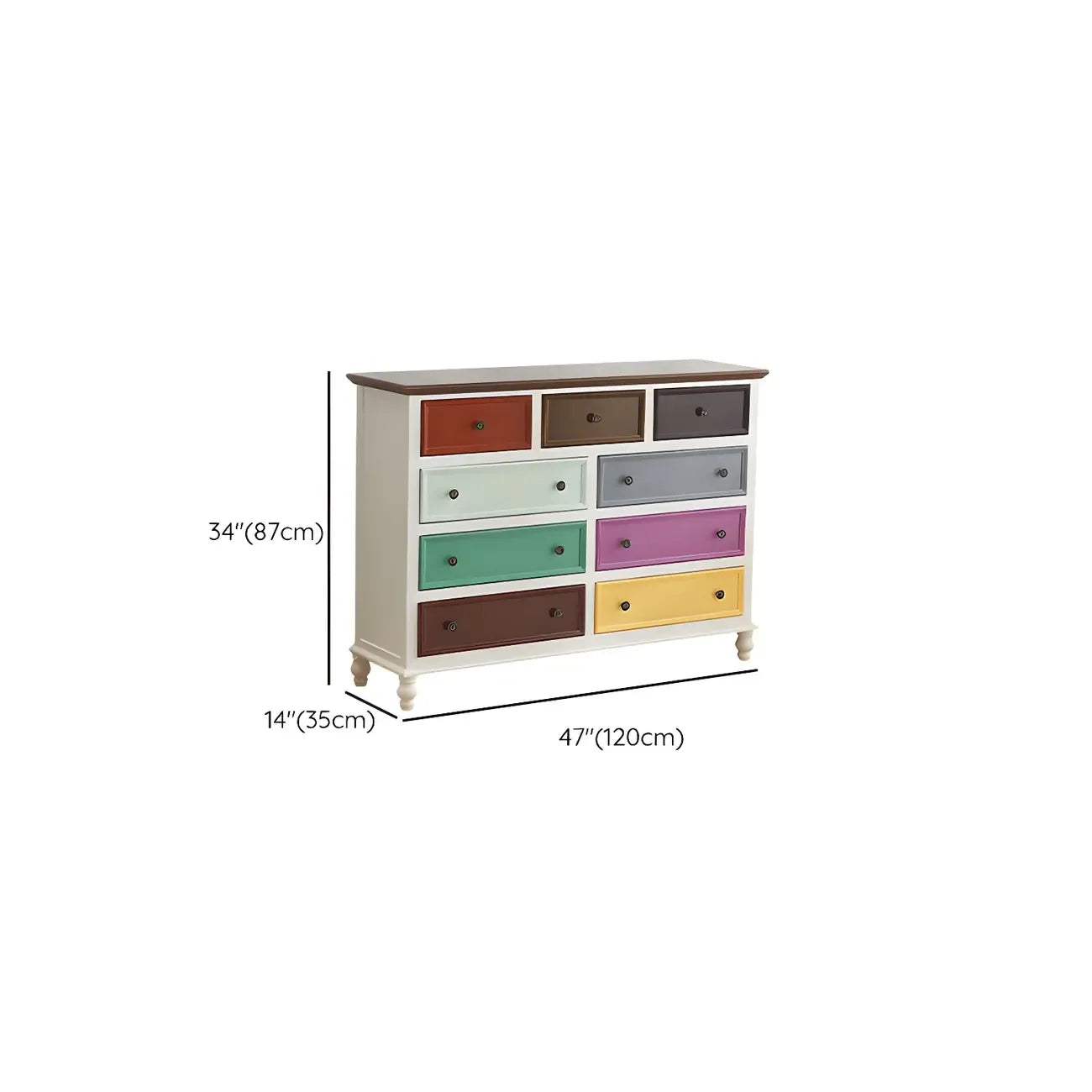 Coffre de rangement élégant et classique en bois laqué blanc et marron