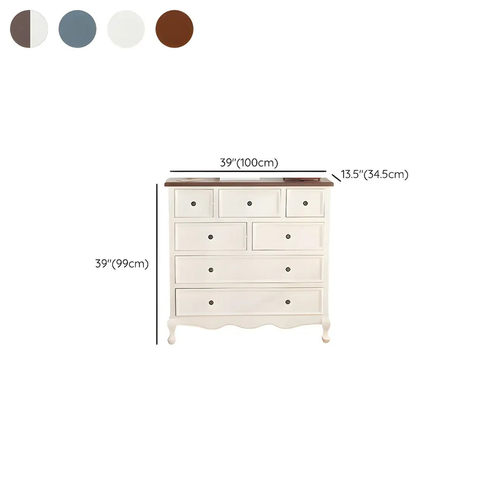 Coffre de rangement élégant et classique en bois laqué blanc et marron