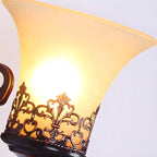Applique murale LED en bronze vintage avec abat-jour en verre dépoli