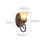 Applique murale LED en bronze vintage avec abat-jour en verre dépoli