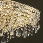 Suspension îlot de cuisine luxueuse en cristal à 16 lumières