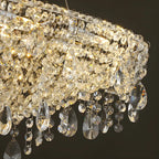 Suspension îlot de cuisine luxueuse en cristal à 16 lumières