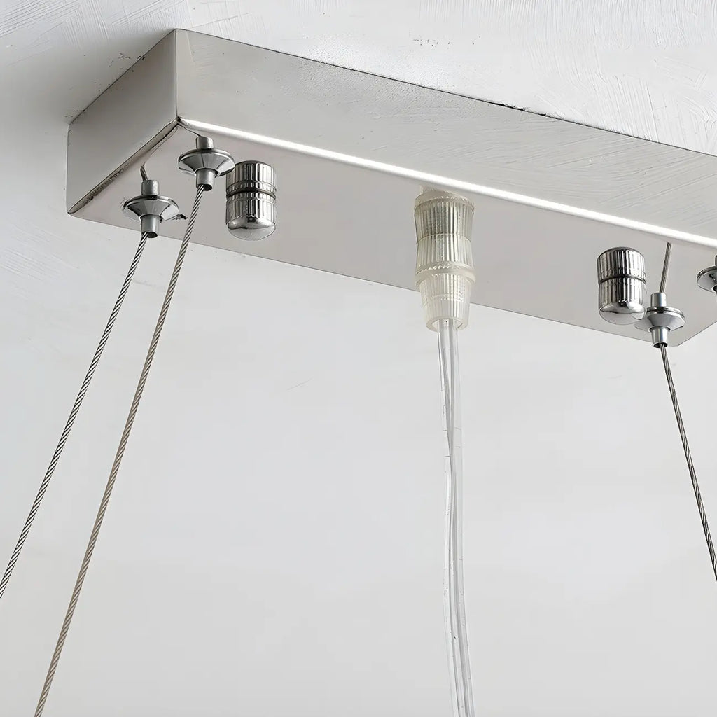 Suspension îlot de cuisine luxueuse en cristal à 16 lumières