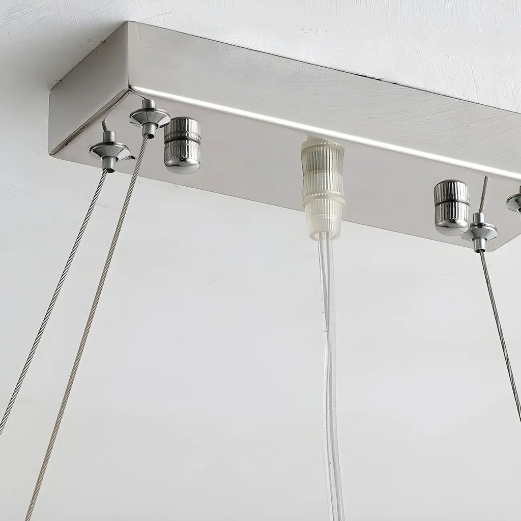 Suspension îlot de cuisine luxueuse en cristal à 16 lumières