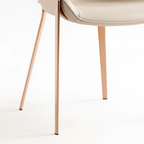 Chaises de salle à manger glamour à oreilles en cuir selle avec pieds en métal