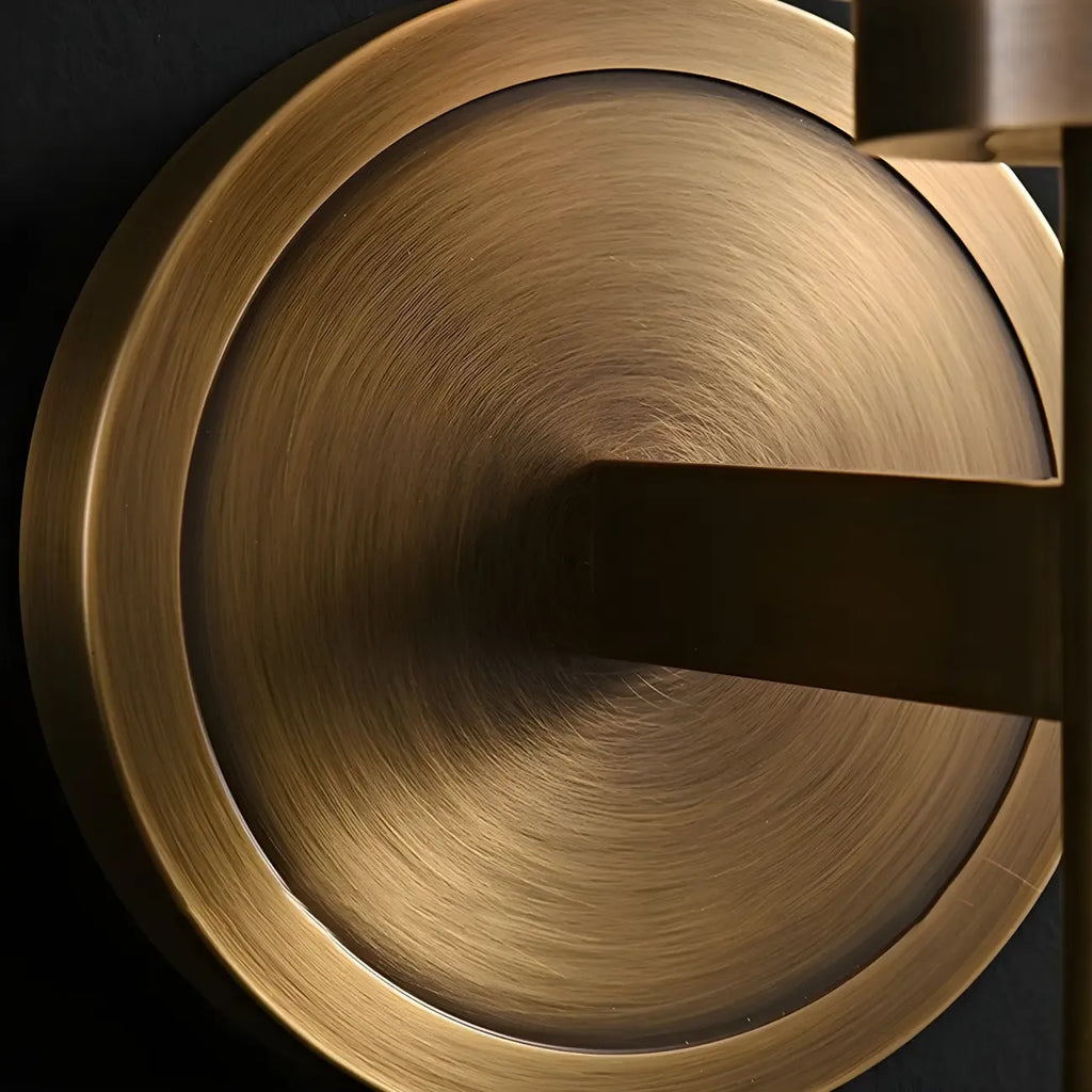 Applique murale moderne cylindrique en pierre dorée avec éclairage LED pour chambre
