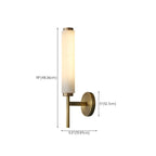 Applique murale moderne cylindrique en pierre dorée avec éclairage LED pour chambre