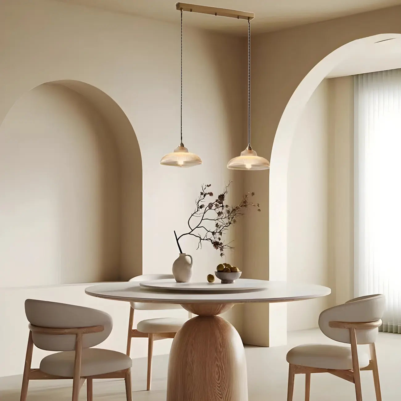 Lampadario a sospensione da isola a 2 luci, moderno, a cupola in vetro dorato, per cucina