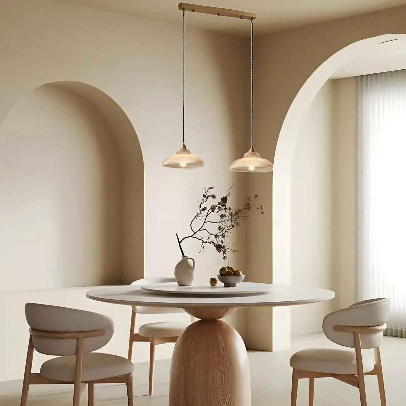 Lampadario a sospensione da isola a 2 luci, moderno, a cupola in vetro dorato, per cucina