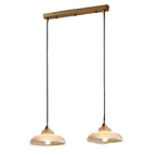 Lampadario a sospensione da isola a 2 luci, moderno, a cupola in vetro dorato, per cucina