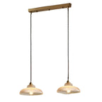 Lampadario a sospensione da isola a 2 luci, moderno, a cupola in vetro dorato, per cucina
