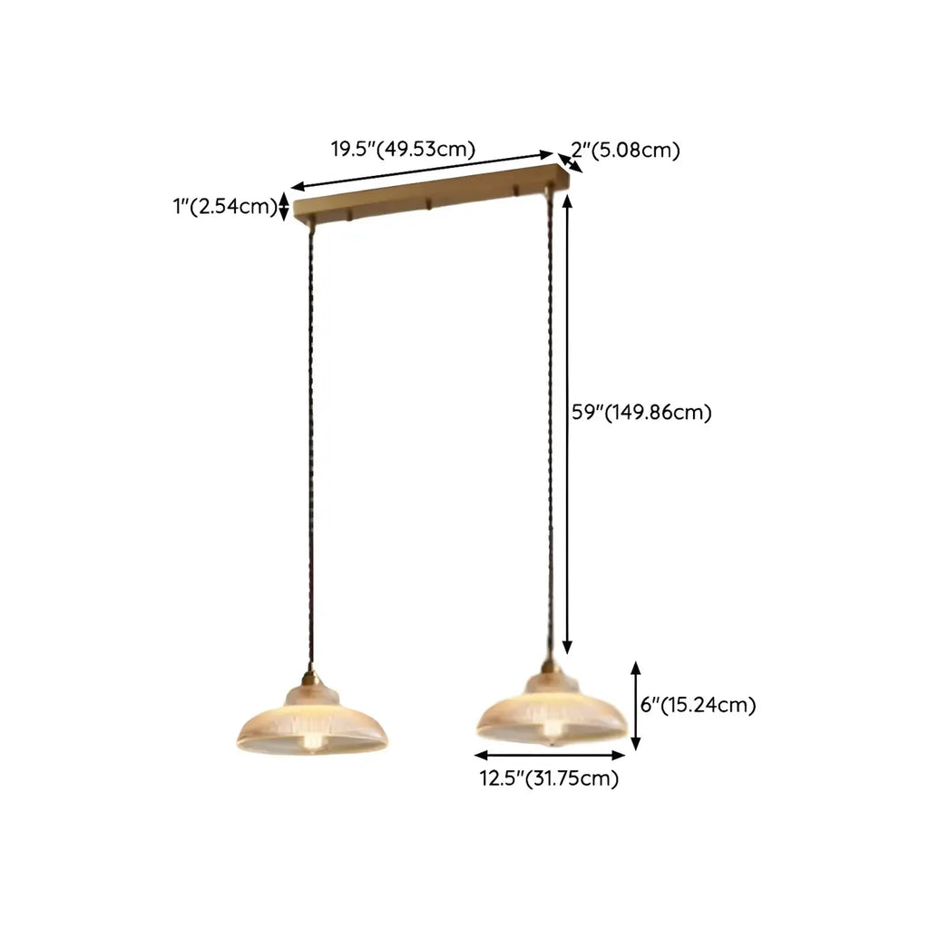 Lampadario a sospensione da isola a 2 luci, moderno, a cupola in vetro dorato, per cucina