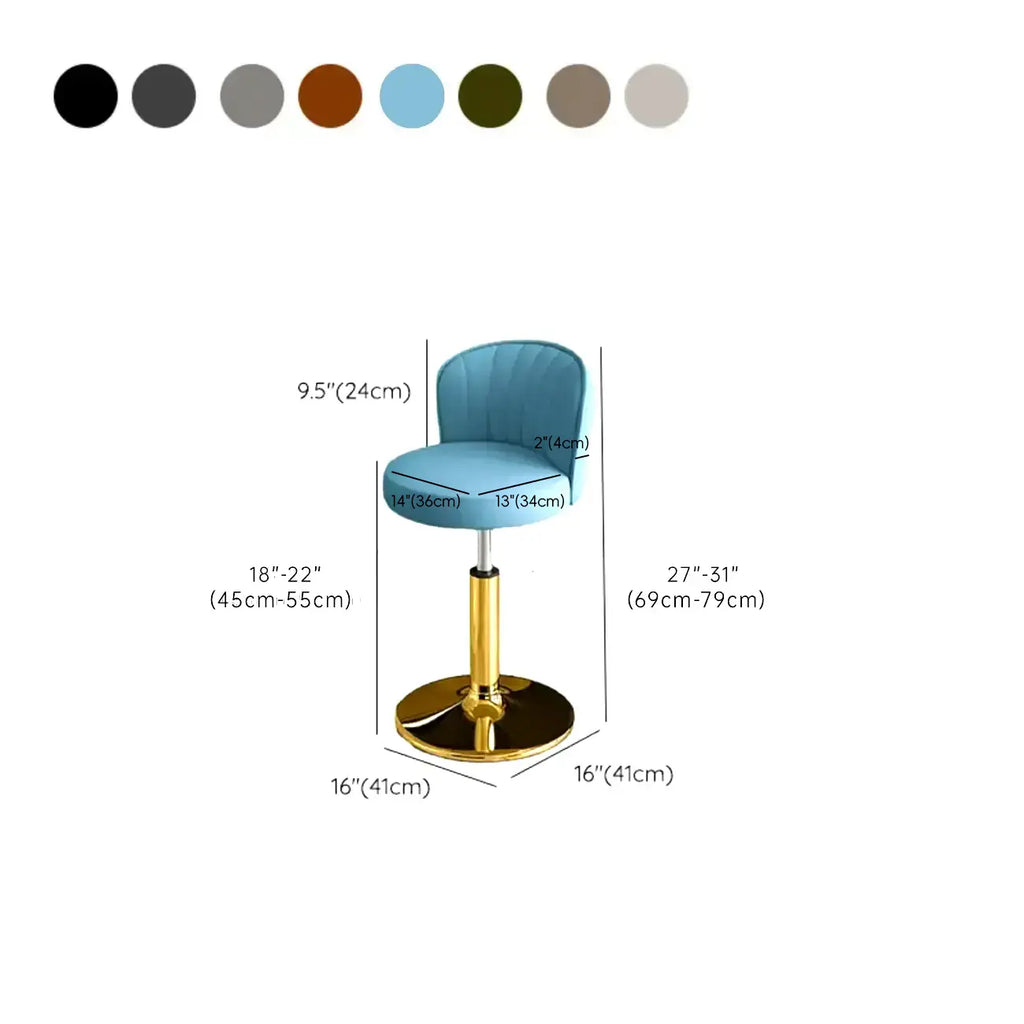 Tabourets de bar pivotants réglables en cuir moderne avec dossier