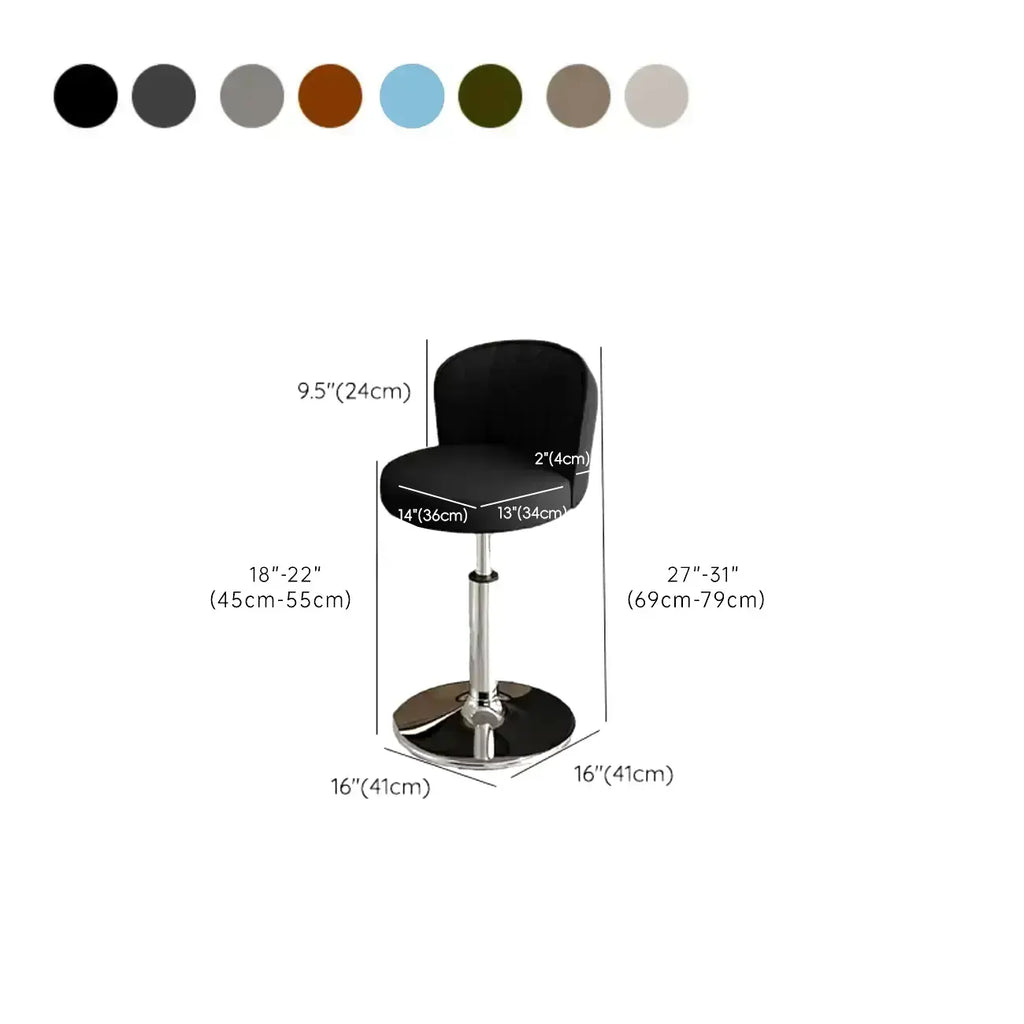 Tabourets de bar pivotants réglables en cuir moderne avec dossier