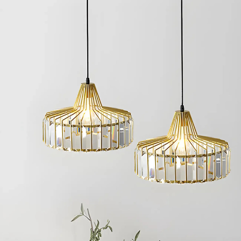 Suspension contemporaine en cristal pour îlot de cuisine