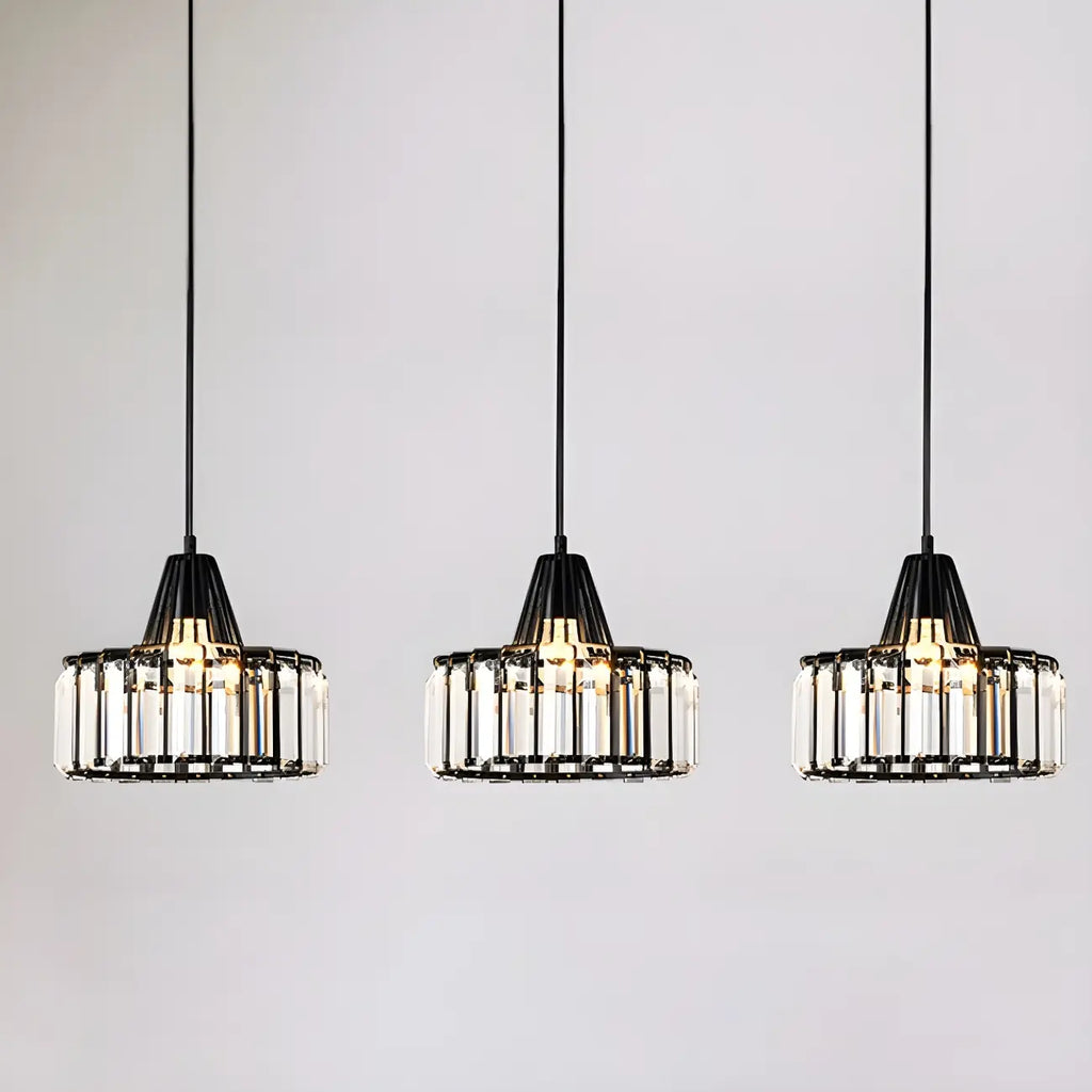 Suspension contemporaine en cristal pour îlot de cuisine