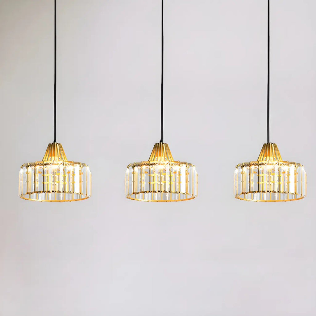 Suspension contemporaine en cristal pour îlot de cuisine