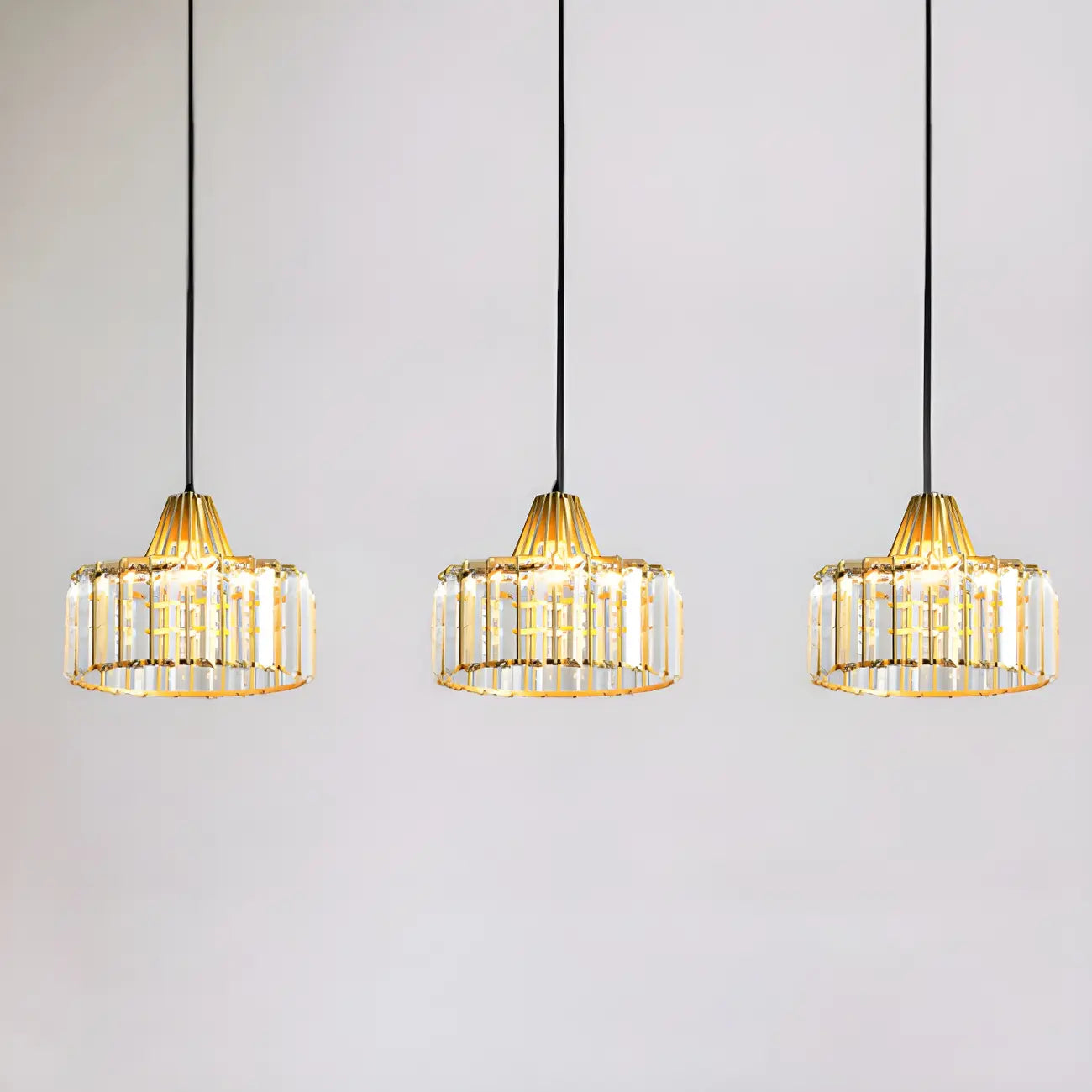 Suspension contemporaine en cristal pour îlot de cuisine