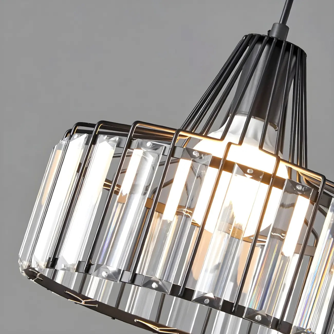 Suspension contemporaine en cristal pour îlot de cuisine