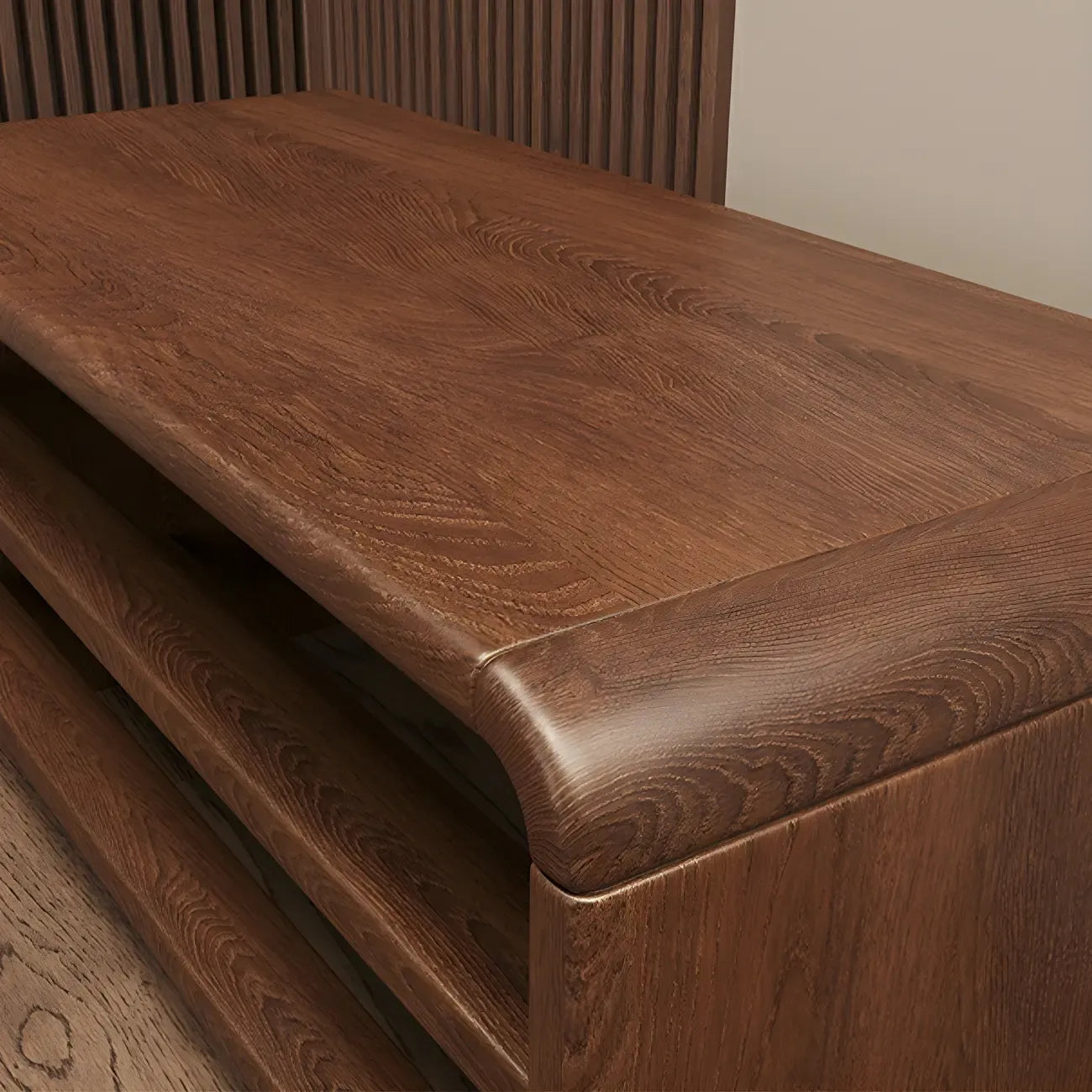 Banc à chaussures à 3 niveaux en bois massif marron pour entrée