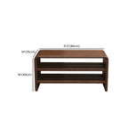 Banc à chaussures à 3 niveaux en bois massif marron pour entrée