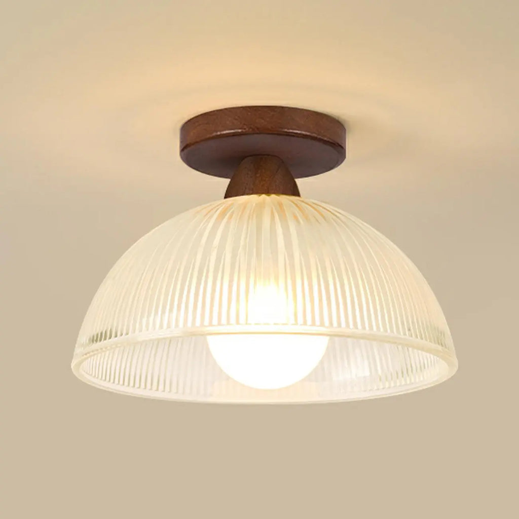 Plafonnier semi-encastré élégant en verre à LED pour salon