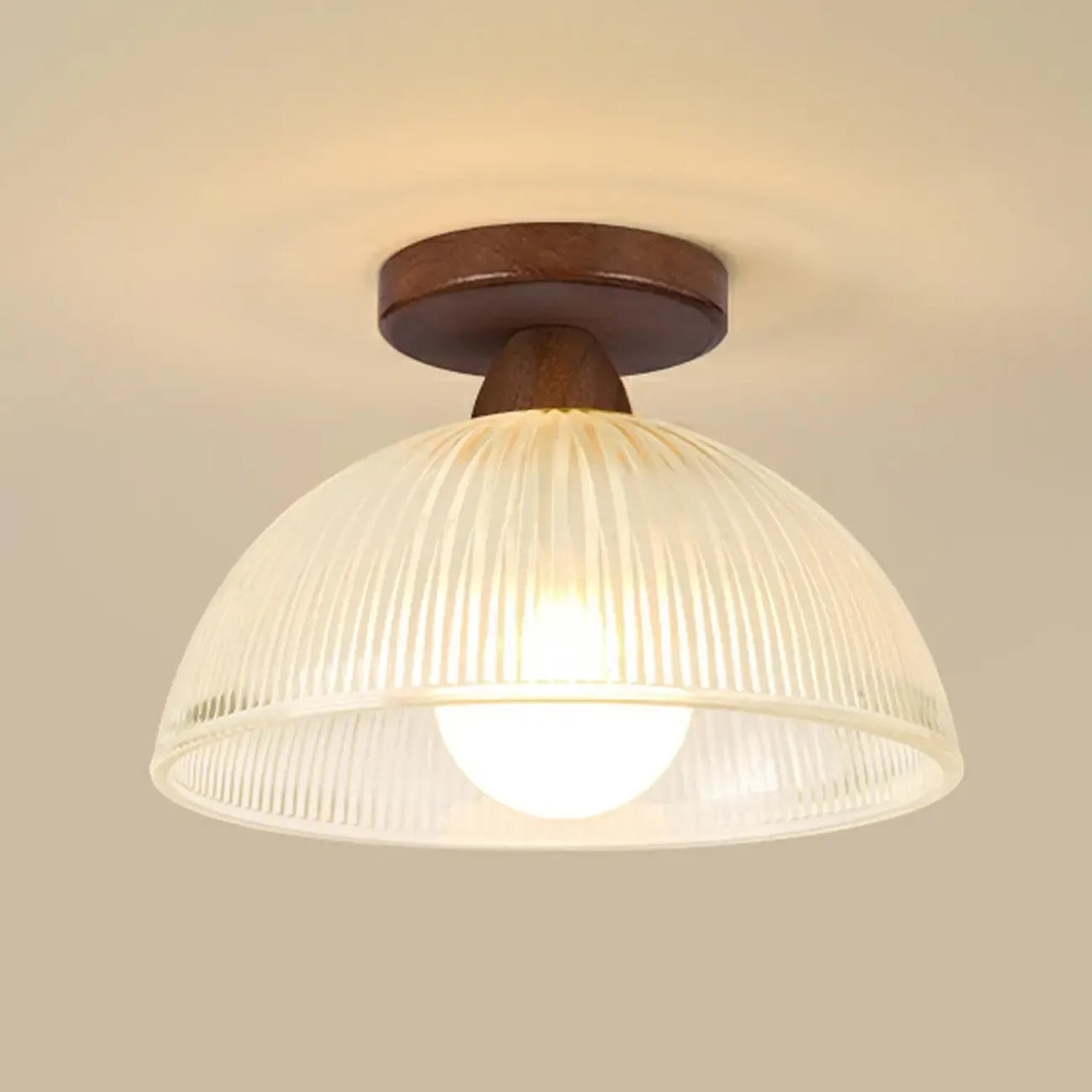 Plafonnier semi-encastré élégant en verre à LED pour salon