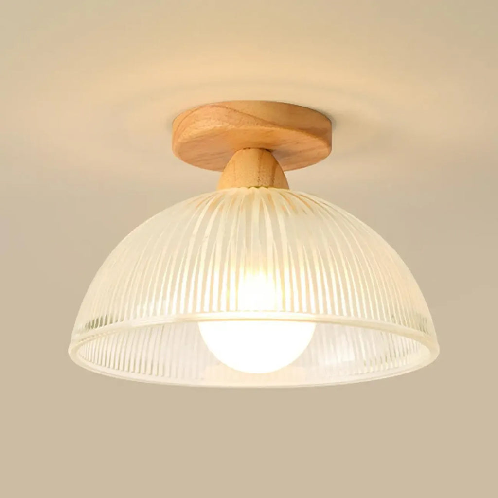 Plafonnier semi-encastré élégant en verre à LED pour salon