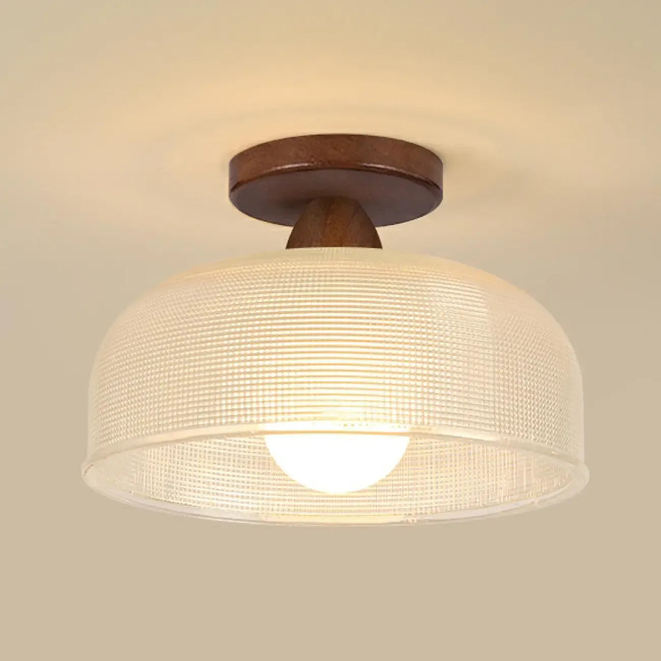 Plafonnier semi-encastré élégant en verre à LED pour salon