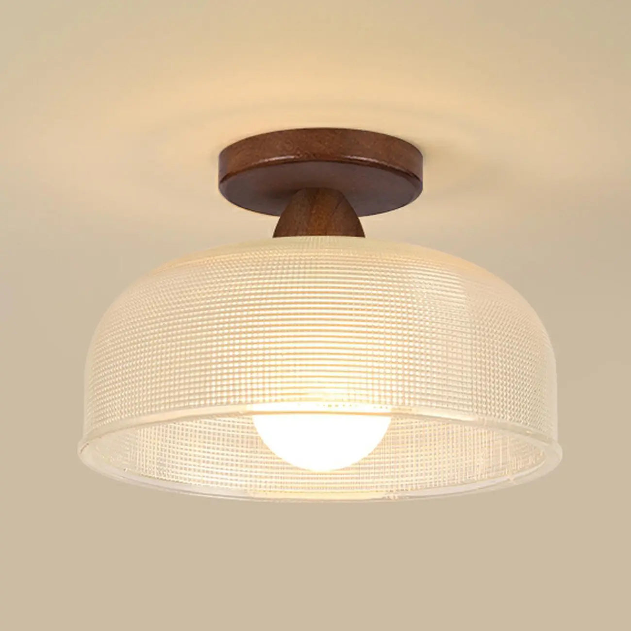 Plafonnier semi-encastré élégant en verre à LED pour salon