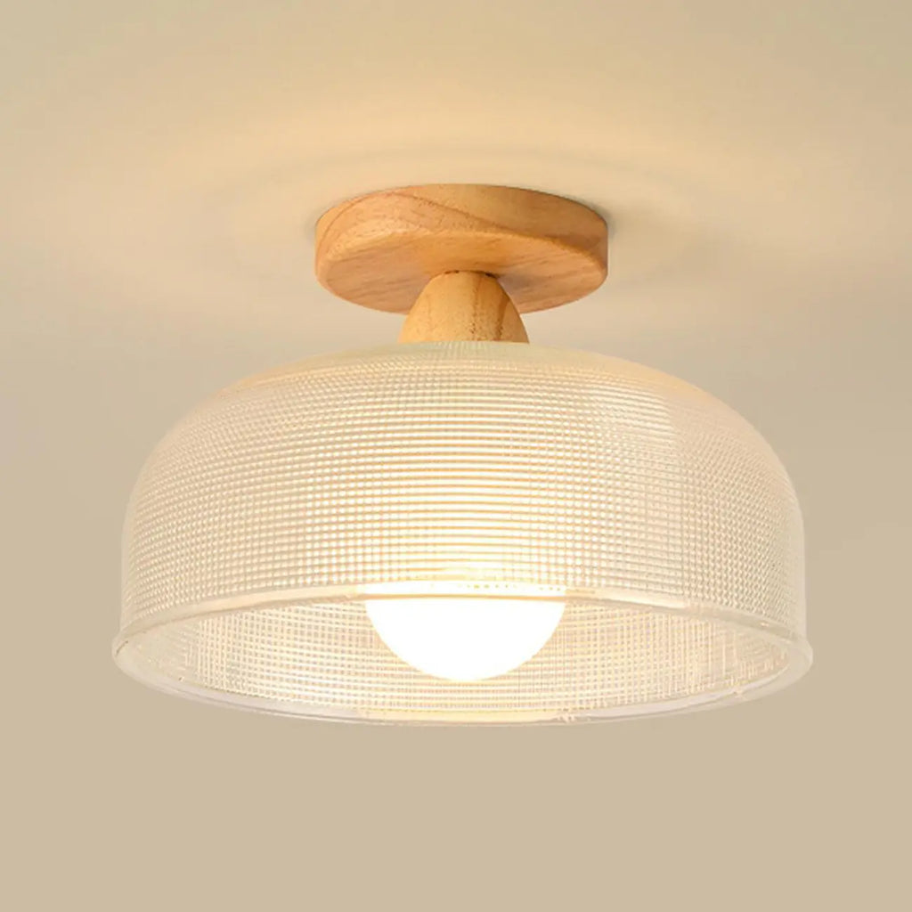Plafonnier semi-encastré élégant en verre à LED pour salon