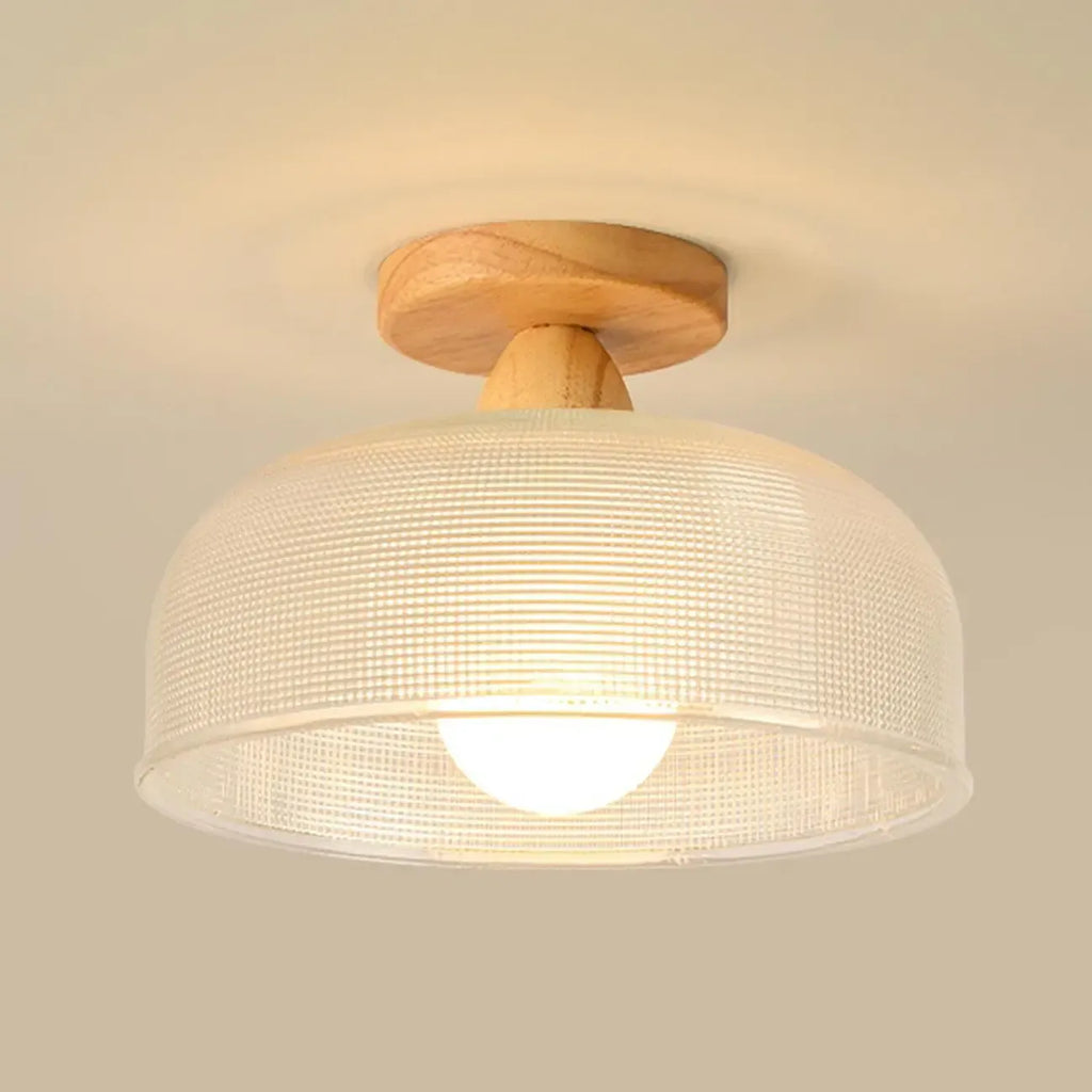 Plafonnier semi-encastré élégant en verre à LED pour salon