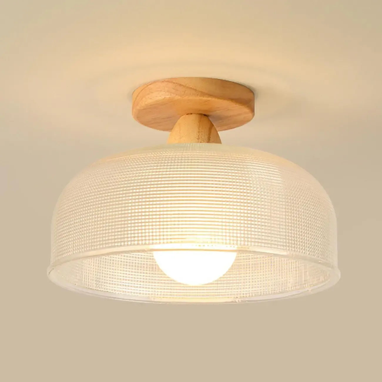 Plafonnier semi-encastré élégant en verre à LED pour salon