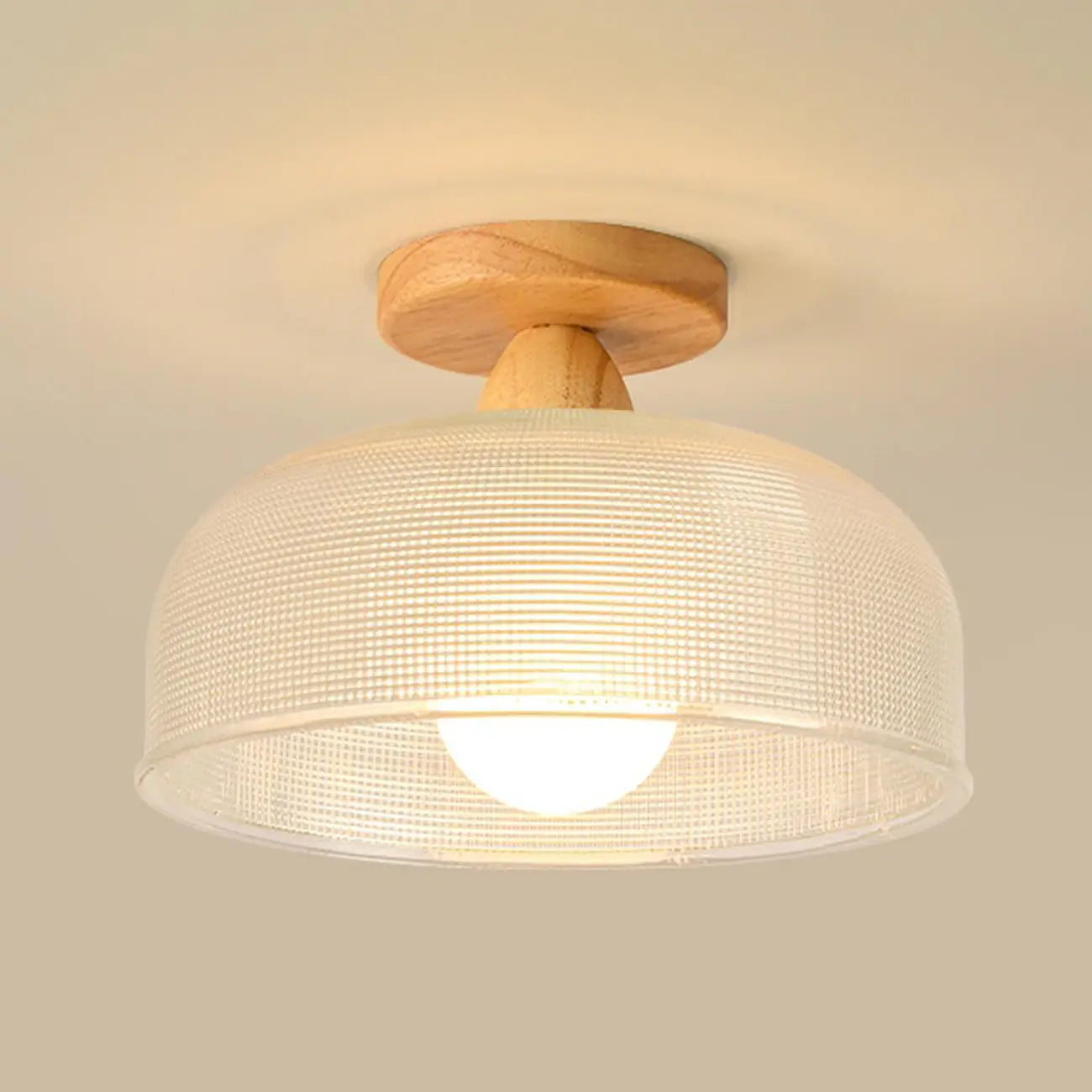 Plafonnier semi-encastré élégant en verre à LED pour salon
