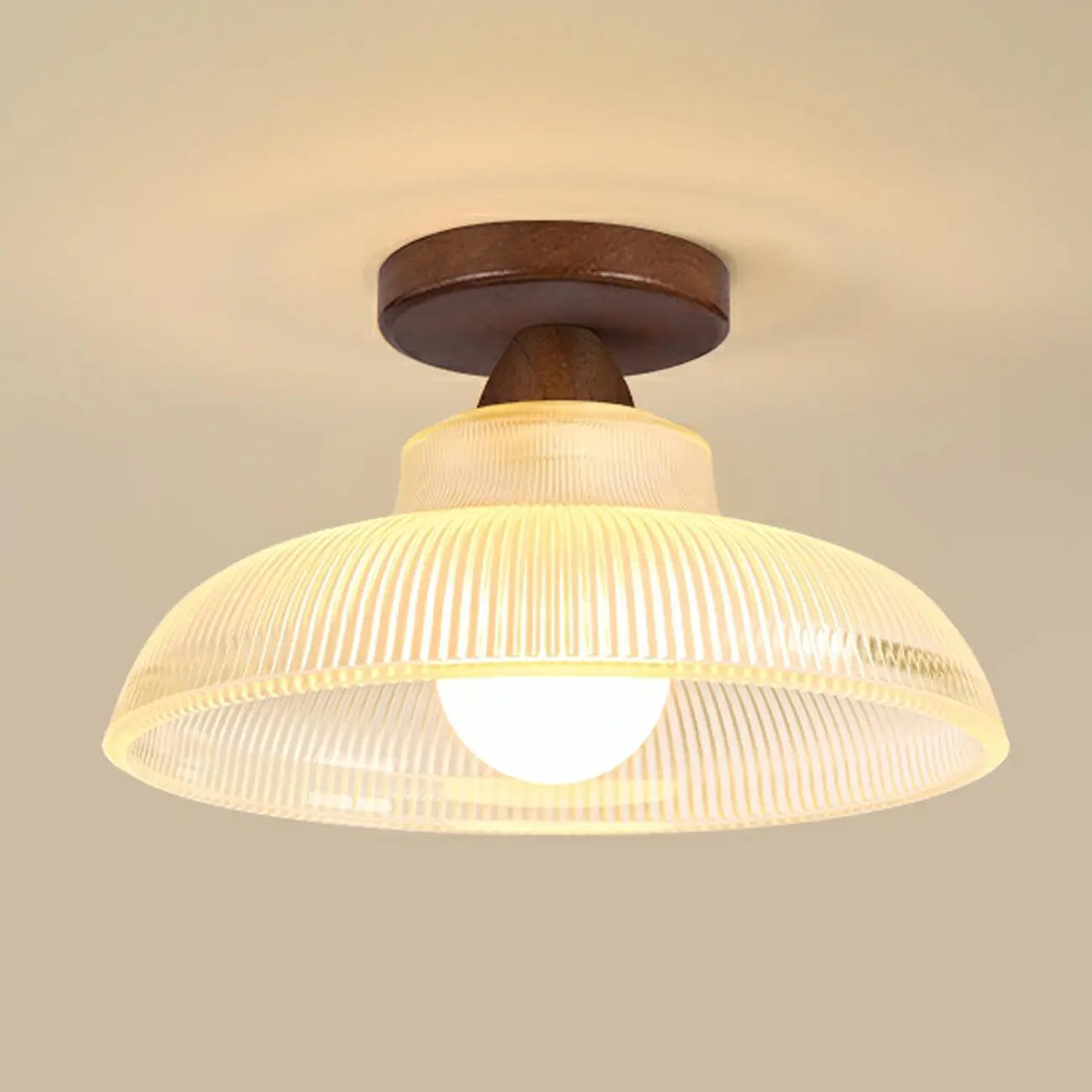 Plafonnier semi-encastré élégant en verre à LED pour salon