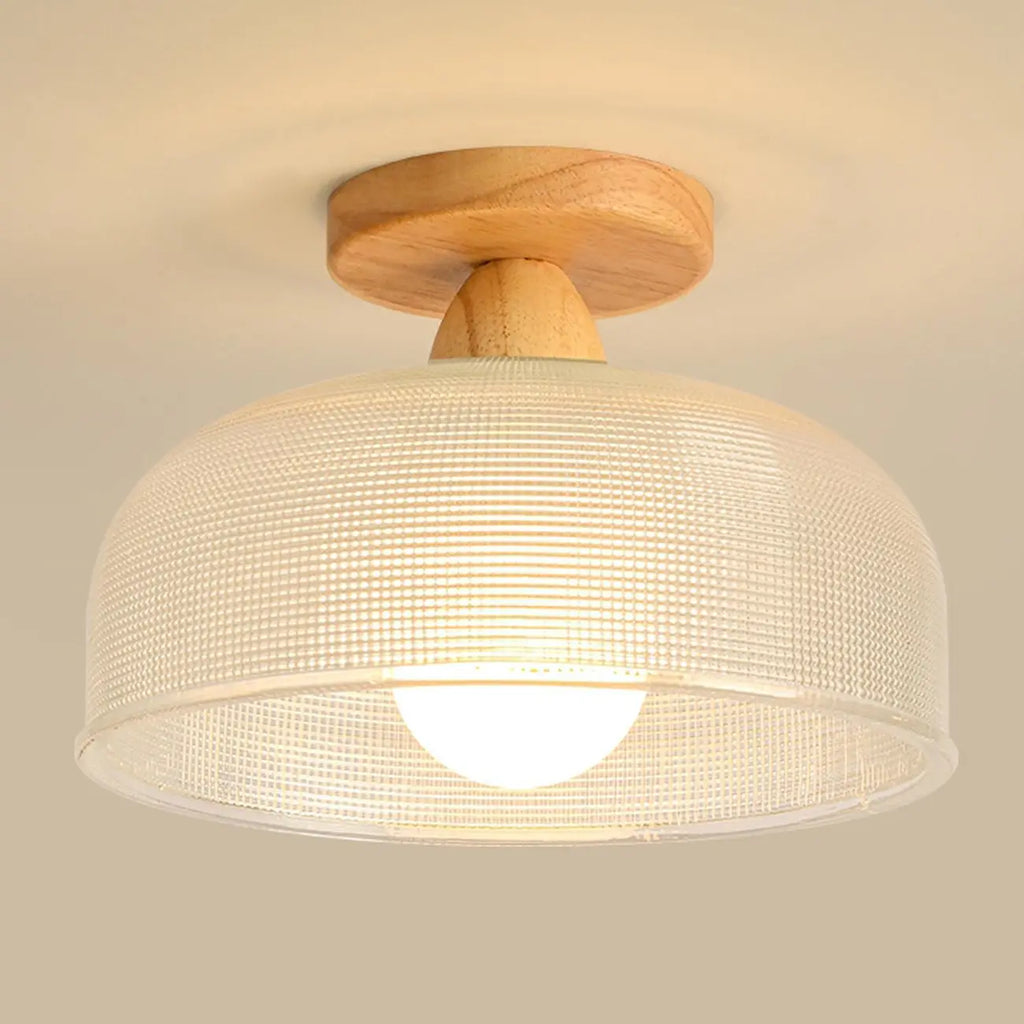 Plafonnier semi-encastré élégant en verre à LED pour salon