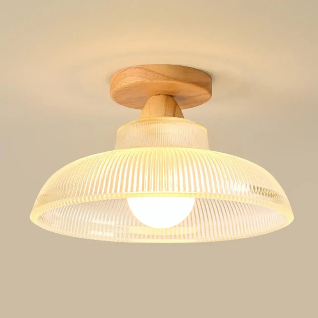 Plafonnier semi-encastré élégant en verre à LED pour salon