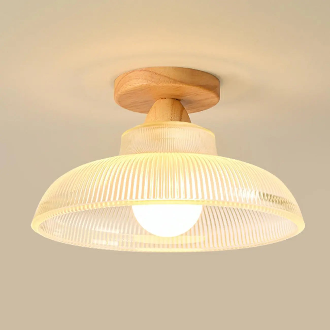 Plafonnier semi-encastré élégant en verre à LED pour salon