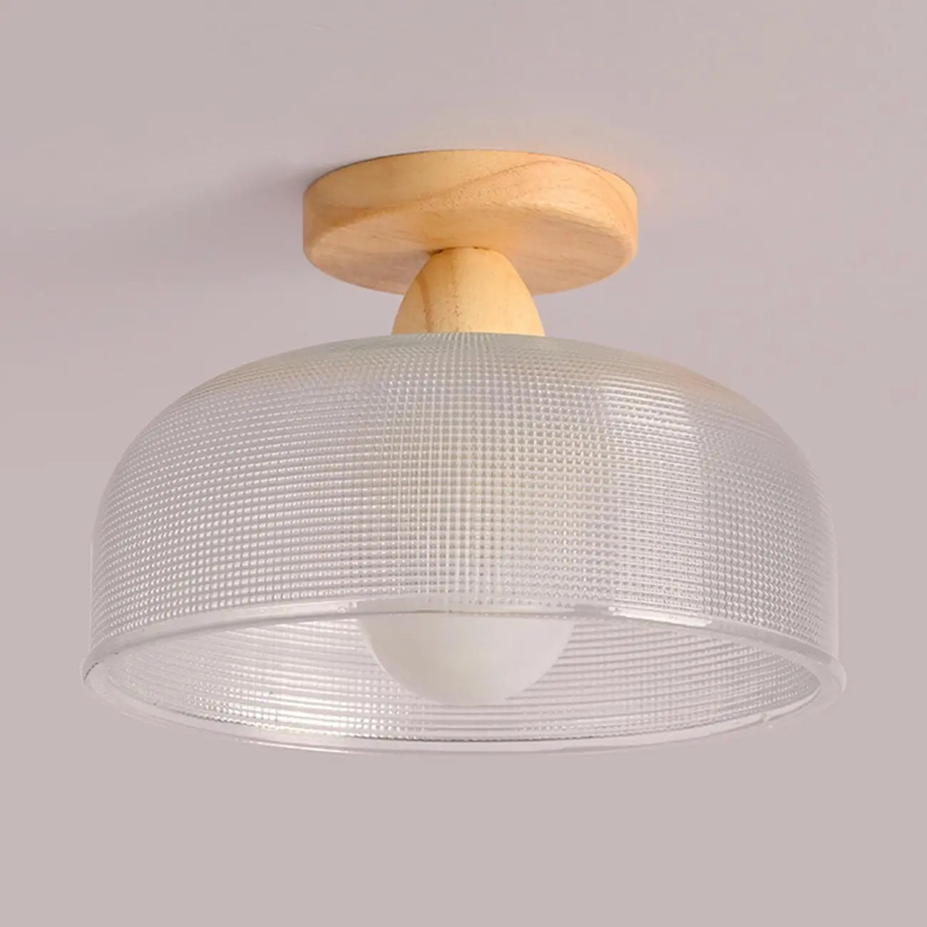Plafonnier semi-encastré élégant en verre à LED pour salon