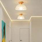 Plafonnier semi-encastré élégant en verre à LED pour salon