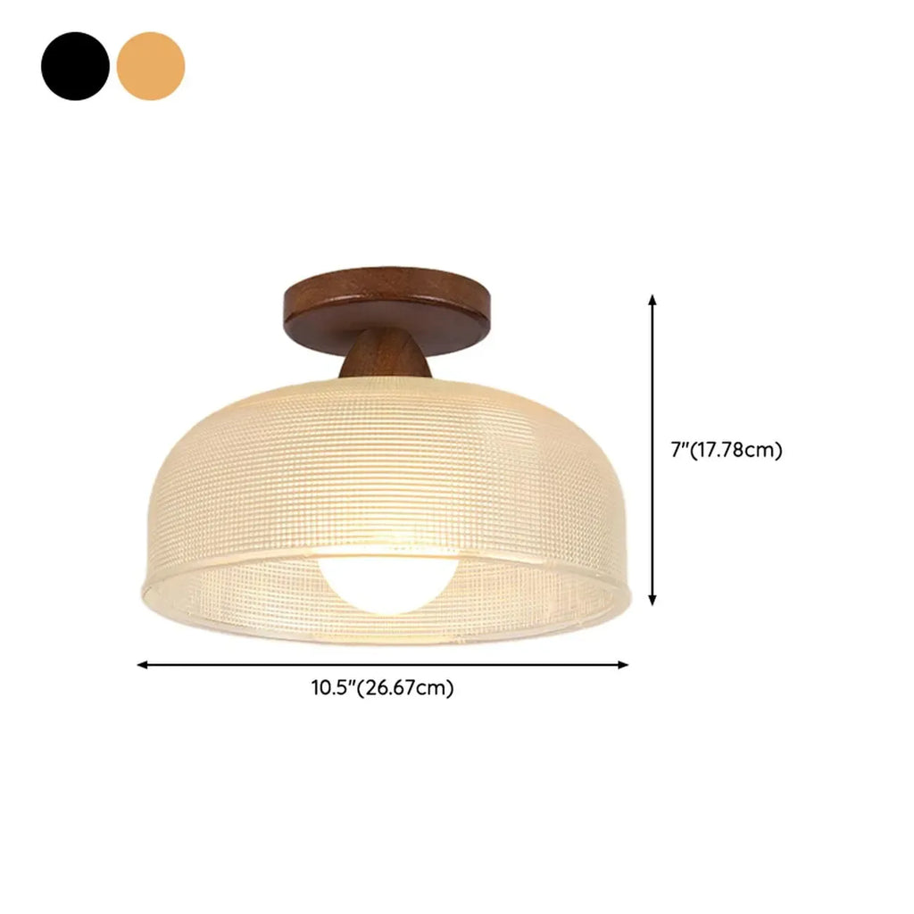 Plafonnier semi-encastré élégant en verre à LED pour salon
