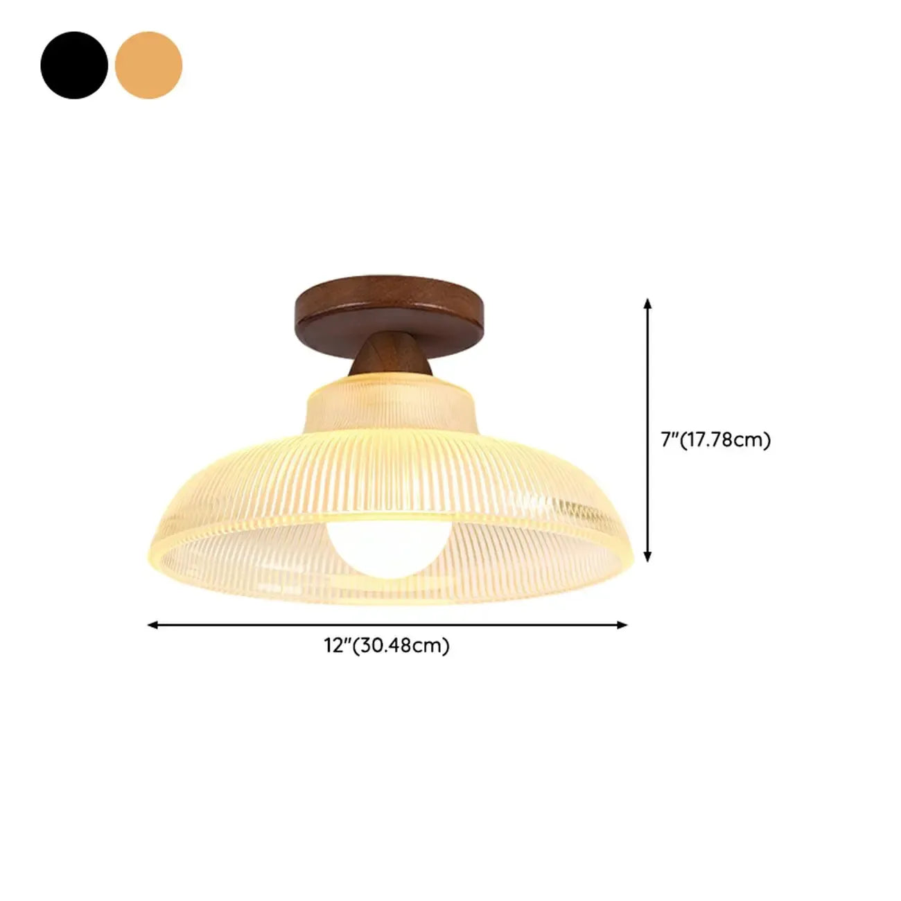 Plafonnier semi-encastré élégant en verre à LED pour salon