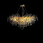 Suspension îlot de cuisine luxueuse en cristal doré pour cuisine